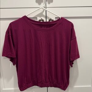 Athleta Women's Short Sleeve Burgundy Tee